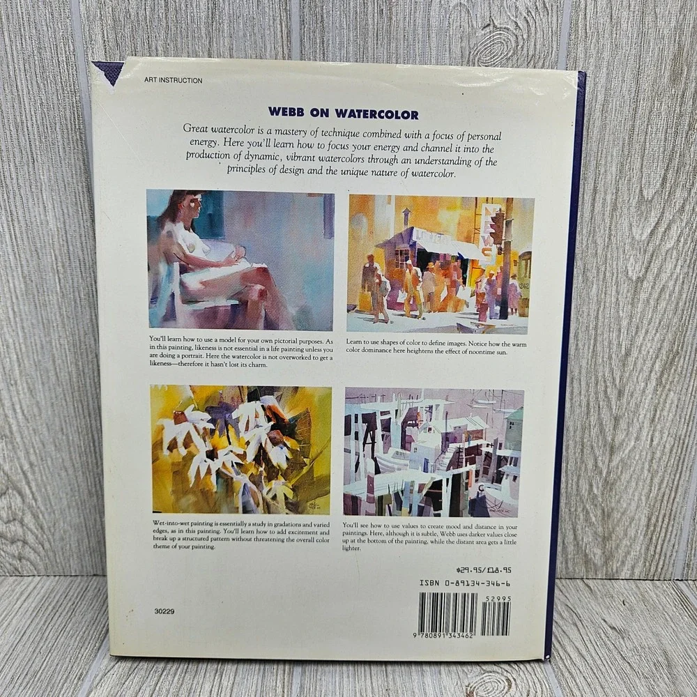 Webb on Watercolor Frank Webb‎ First Edition Hardcover 1990 Art Instruction Book